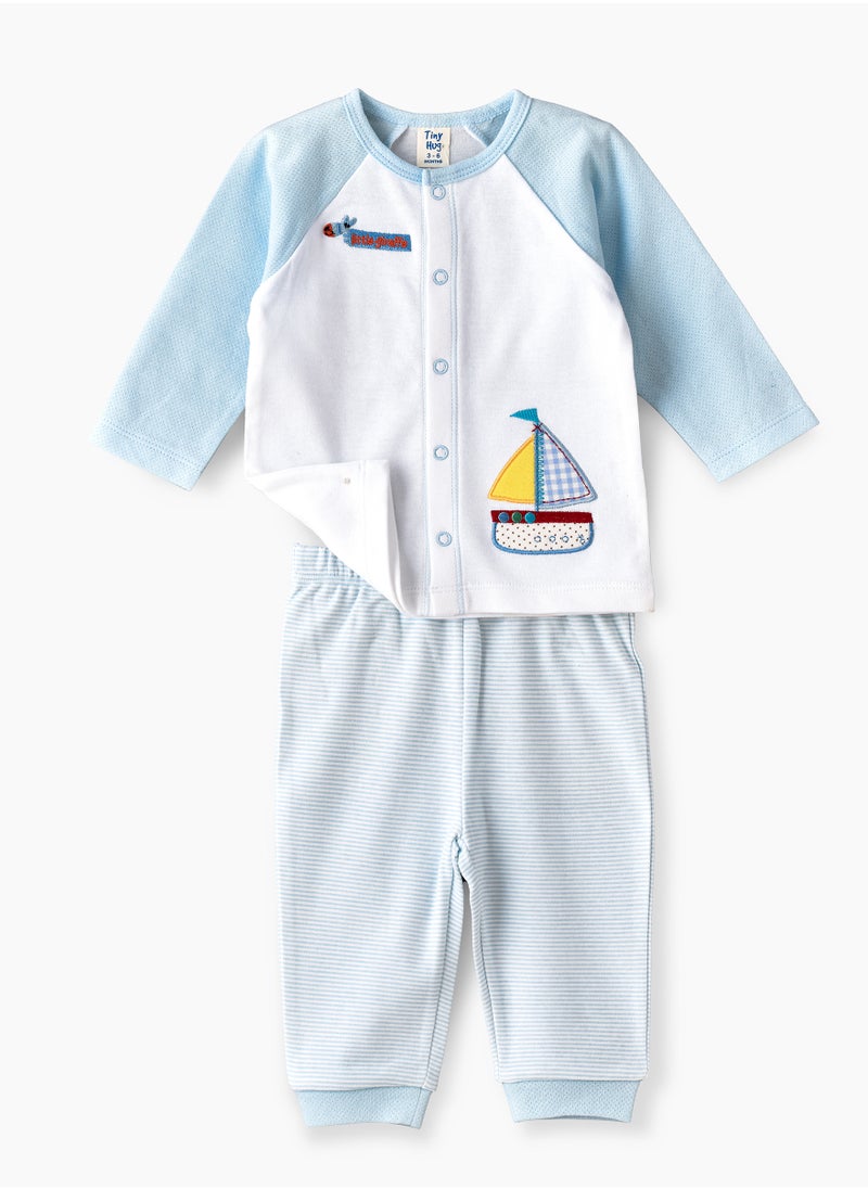 Tiny Hug Newborn Boys' 2-Piece Cotton Knit Set  - Image 1