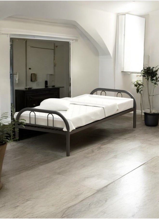 KARNAK Karnak Single Bed with 90x190cm Mattress – Metal Bed Frame for Bedroom & Home  - Image 3