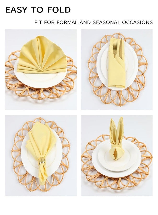KOFFOTA Pale Yellow Cloth Napkins Set of 8,18x18 inch,Spring Decorations for Table,Made of 100% Microfibre,Washable Cloth Napkins,Good for Restaurant, Everyday use, Parties.(Yellow) - Image 4