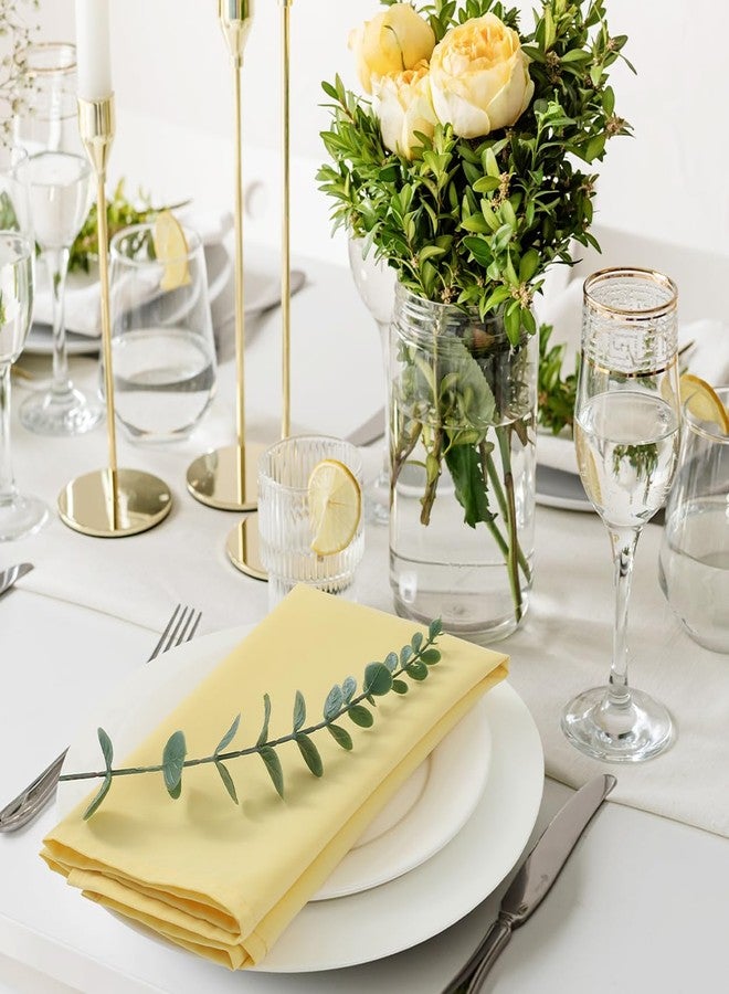 KOFFOTA Pale Yellow Cloth Napkins Set of 8,18x18 inch,Spring Decorations for Table,Made of 100% Microfibre,Washable Cloth Napkins,Good for Restaurant, Everyday use, Parties.(Yellow) - Image 2