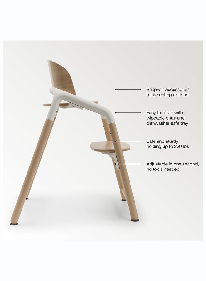 Bugaboo Giraffe Chair in Warm Wood and Gray - Adjustable High Chair for All Ages - Image 4