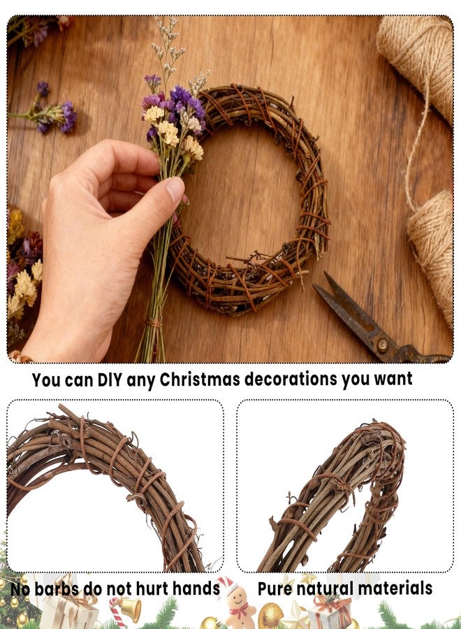 Gabrella 6 Pcs 4 Inch Natural Grapevine Wreaths, Hand-Woven Vine Branch Wreath, Rattan Wreath for DIY Crafts, Christmas Decorations, Home & Event Styling Party Wedding Decor - Image 3