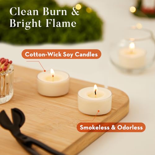 Crenovo Tea Lights Candles 100 Pack, Natural Soy Wax Tealights Candles Bulk 6 Hours Non-Toxic, Long Burning, Unscented Small Votive Cup Candles for Wedding, Party, Dinner, Emergency - Image 5