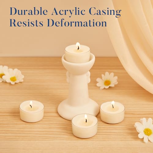 Crenovo Tea Lights Candles 100 Pack, Natural Soy Wax Tealights Candles Bulk 6 Hours Non-Toxic, Long Burning, Unscented Small Votive Cup Candles for Wedding, Party, Dinner, Emergency - Image 3