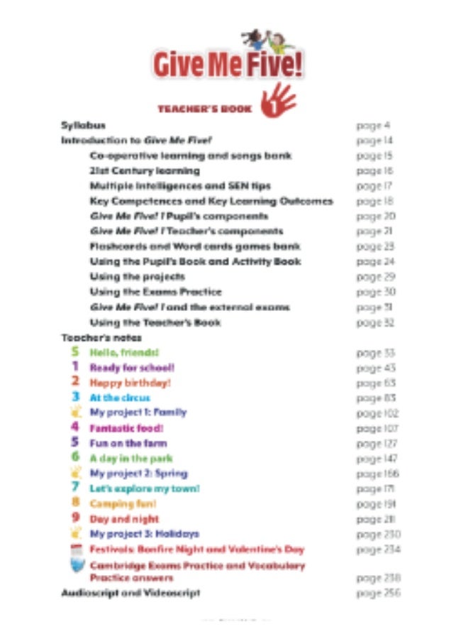 Macmillan Give Me Five! -  English Course for Young Learners -level 1_Teachers_Book - Image 3