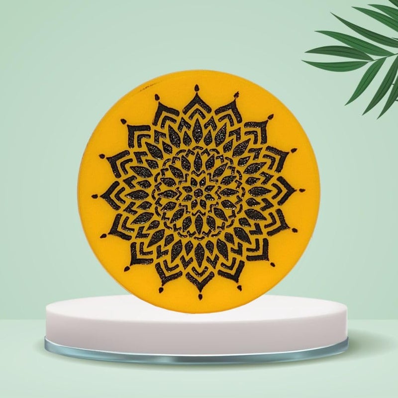 NHD Professional Carrom Striker 702 | 15g Original Tournament Striker | Smooth Bottom, Engraved Top | 41.2mm Dia (Yellow) - Image 3