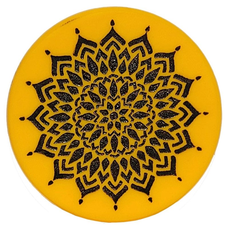 NHD Professional Carrom Striker 702 | 15g Original Tournament Striker | Smooth Bottom, Engraved Top | 41.2mm Dia (Yellow) - Image 1