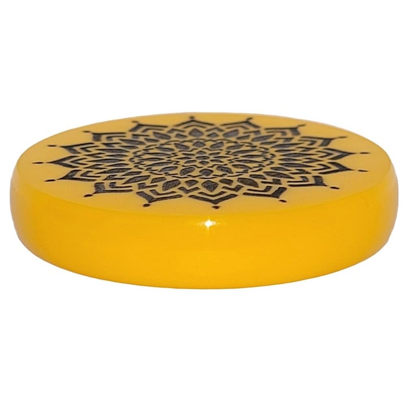 NHD Professional Carrom Striker 702 | 15g Original Tournament Striker | Smooth Bottom, Engraved Top | 41.2mm Dia (Yellow) - Image 2