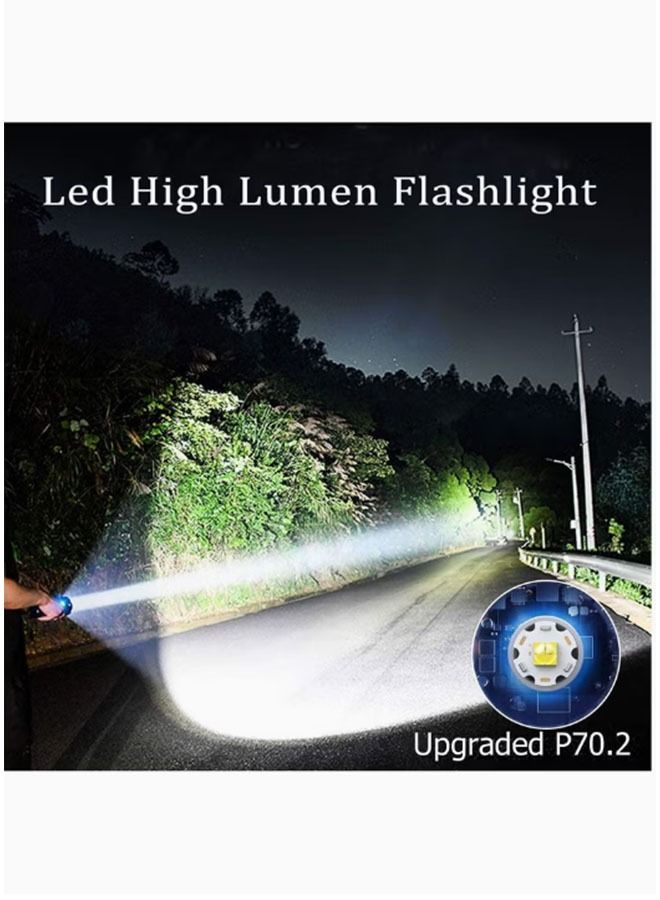 عربست مصابيح LED فائقة السطوع قابلة لإعادة الشحن ، مصباح يدوي تكتيكي 90000 لومن XHP70.2 ، بطارية متوازية 10000 مللي أمبير في الساعة ، قابلة للتكبير ومقاومة للماء IPX5  - Image 4