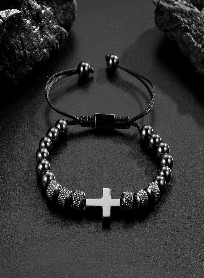 VULETO Easter Basket Stuffers for Teenage Boys, Cross Bead Bracelet Christian Religious Easter Jewelry Gifts for Son Grandson Brother Nephew Teens - Image 2