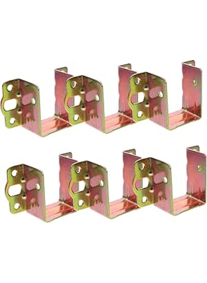Heavy Duty Non Mortise Bed Rail Fasteners 6 Pack U Shaped Bracket For 35mm Wood Frame - Image 1