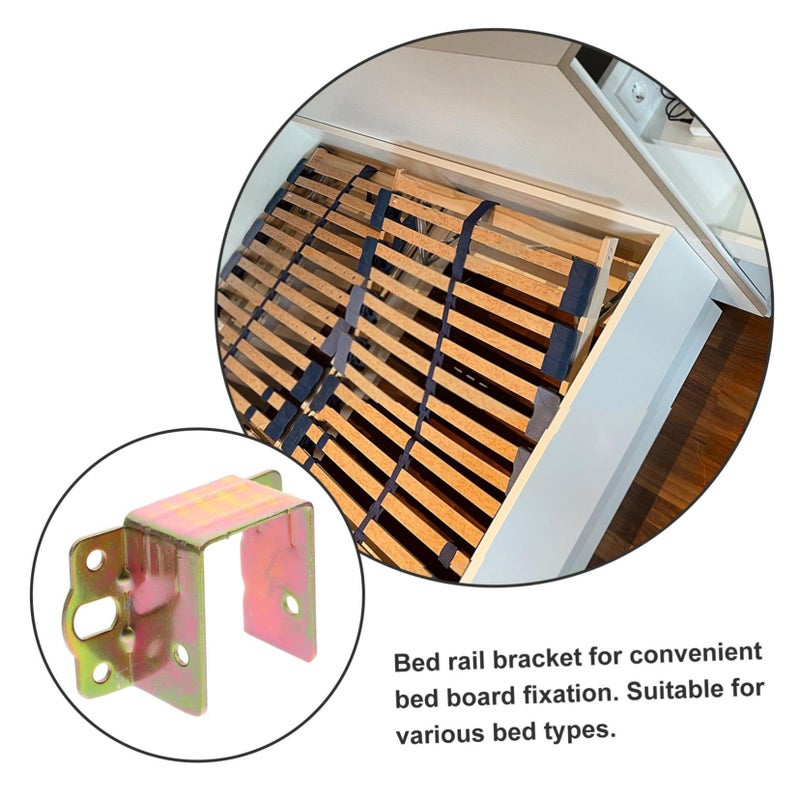 Heavy Duty Non Mortise Bed Rail Fasteners 6 Pack U Shaped Bracket For 35mm Wood Frame - Image 5