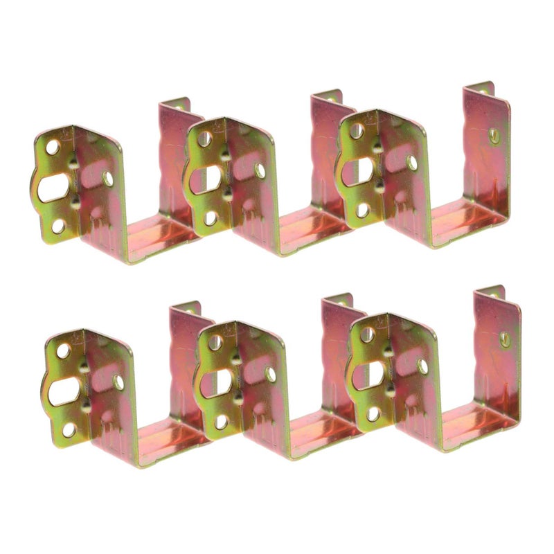 Heavy Duty Non Mortise Bed Rail Fasteners 6 Pack U Shaped Bracket For 35mm Wood Frame - Image 2