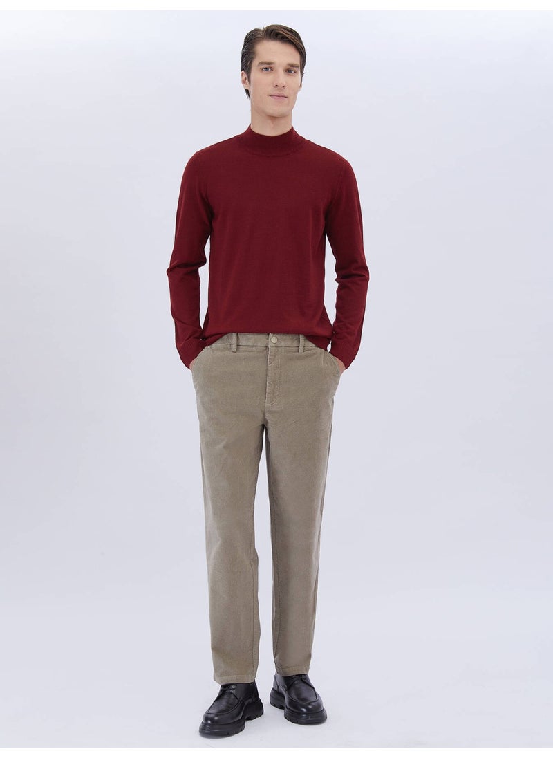Kip - Red Half Turtleneck Plain Knit Wool Blend Sweater - Image 1