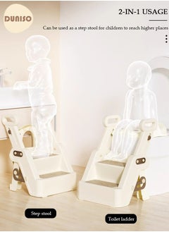 DUNISO Potty Training Seat, Kids Toilet Training Seat with Step Stool, Foldable Portable Potty Chair with Soft Cushion,Comfortable Safe Potty Seat with Anti-Slip Pads for Baby Toddler Boys Girls  - Image 5