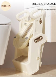 DUNISO Potty Training Seat, Kids Toilet Training Seat with Step Stool, Foldable Portable Potty Chair with Soft Cushion,Comfortable Safe Potty Seat with Anti-Slip Pads for Baby Toddler Boys Girls  - Image 4