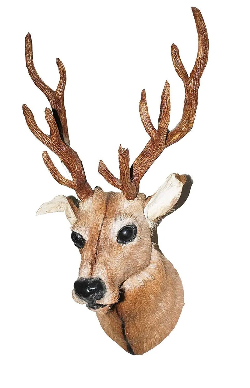 NB Crafted Wall Hanging Deer Head showpieces for Home Living room Restaurants Decoration and Wall Mounted Home Decors Pack of 1Wood - Image 1