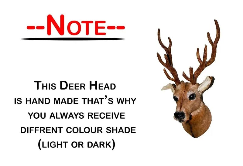 NB Crafted Wall Hanging Deer Head showpieces for Home Living room Restaurants Decoration and Wall Mounted Home Decors Pack of 1Wood - Image 3