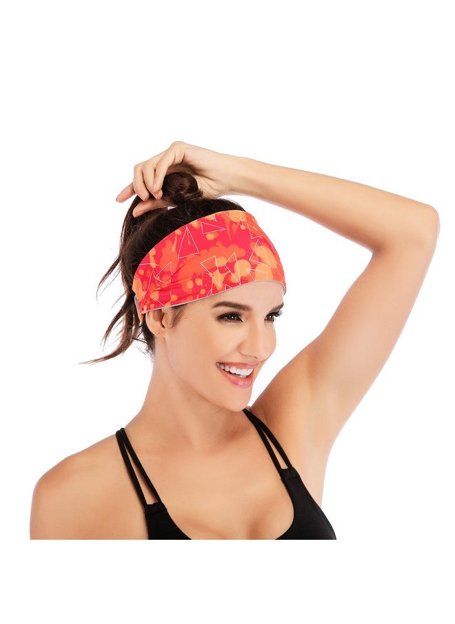 IUGA - Headbands For Women, Non-Slip Workout Sweatbands For Running, Sports, Biking, Yoga Headbands For Women, Bike Helmet Friendly Hairbands,Ultra Stretch, Cherry - Image 1
