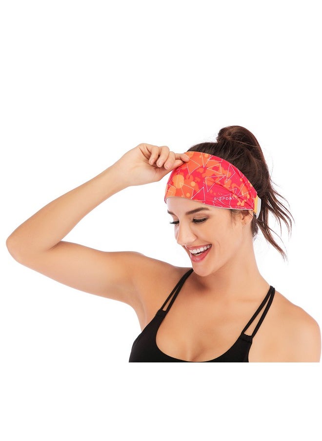 IUGA - Headbands For Women, Non-Slip Workout Sweatbands For Running, Sports, Biking, Yoga Headbands For Women, Bike Helmet Friendly Hairbands,Ultra Stretch, Cherry - Image 1