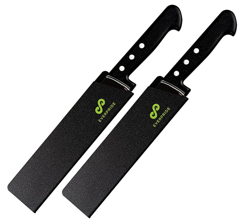 EVERPRIDE 8 Inch Chef Knife Sheath Set 2Piece Set Universal Blade Edge Cover Guards for Chef and Kitchen Knives  Durable BPAFree Felt Lined Sturdy ABS Plastic  Knives Not Included