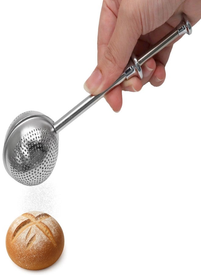 Litoexpe 1 Pack Powdered Sugar Flour, One-hand Operation Flour Sifter, Stainless Steel Flour Duster for Baking - Image 1