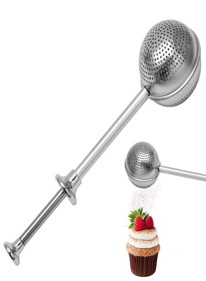 Litoexpe 1 Pack Powdered Sugar Flour, One-hand Operation Flour Sifter, Stainless Steel Flour Duster for Baking - Image 2