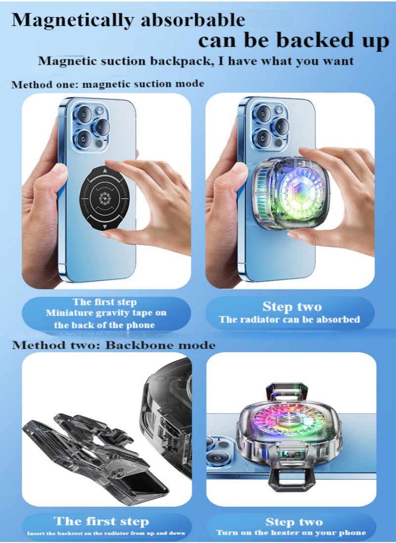 Healife - Magnetic mobile phone cooler, iPad mobile phone cooling fan with semiconductor cooling chip, universal mobile phone radiator suitable for Tiktok live broadcast, outdoor Vlog, mobile games - Image 1