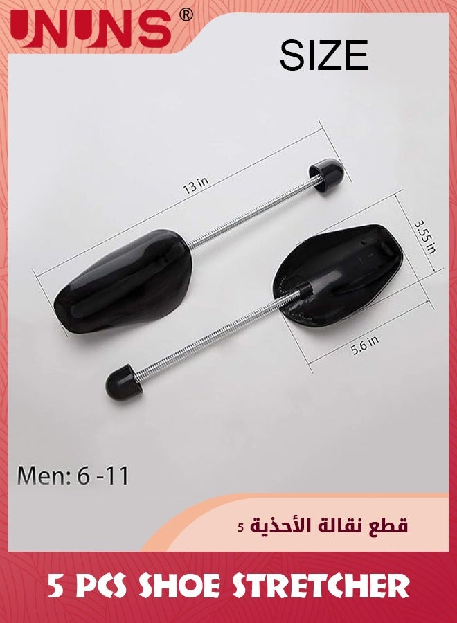 UNUNS Shoe Stretcher,5 Pairs Adjustable Length Men Shoe Tree,Plastic Shoe Tree For Men Size Plastic Practical Portable Shoe Support With Tension Spring Coil - Image 2
