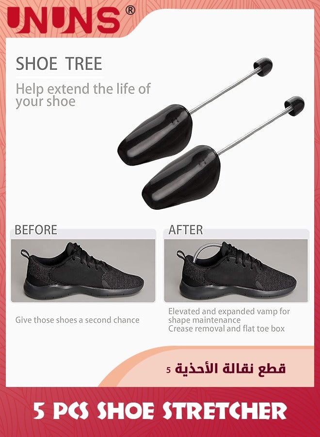 UNUNS Shoe Stretcher,5 Pairs Adjustable Length Men Shoe Tree,Plastic Shoe Tree For Men Size Plastic Practical Portable Shoe Support With Tension Spring Coil - Image 3
