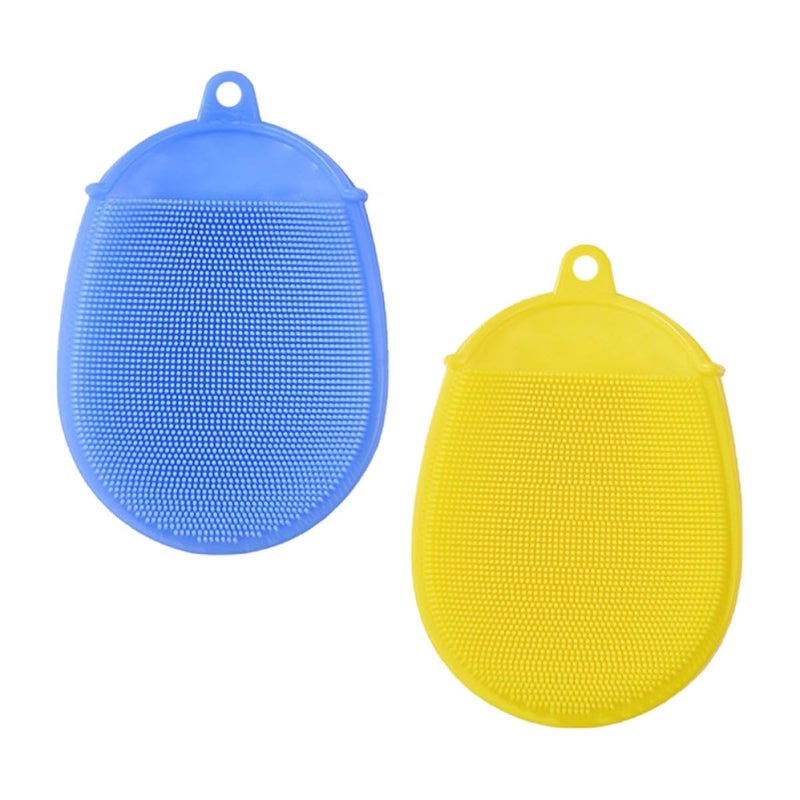 2Pcs Silicone Exfoliating Bath Brush With Massage Nodules Soft Body Scrubber For Skin Care - Image 2