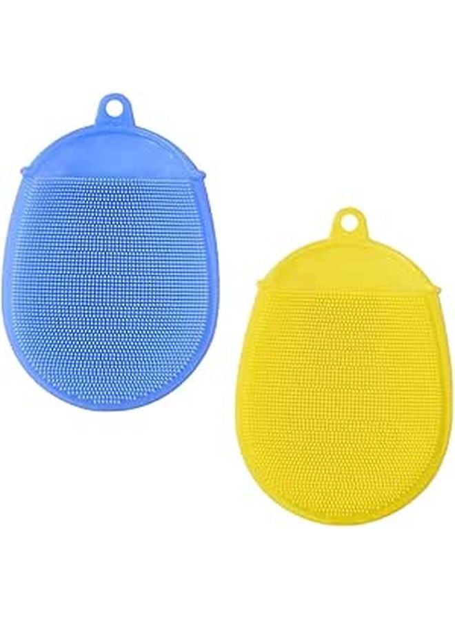 2Pcs Silicone Exfoliating Bath Brush With Massage Nodules Soft Body Scrubber For Skin Care - Image 1