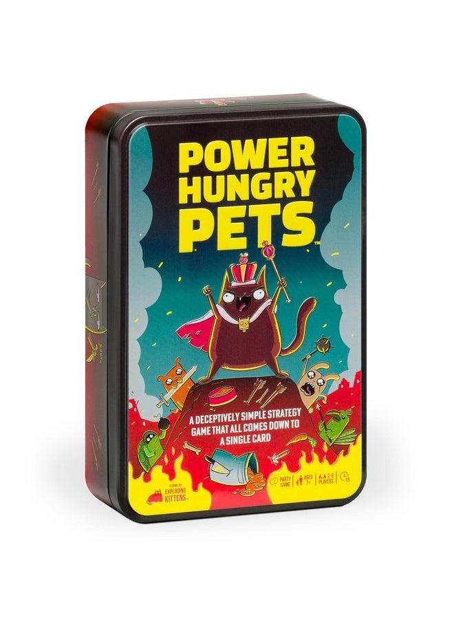 Exploding Kittens Exploding Kittens Power Hungry Pets in Collectible Tin 2-6 Players - Ages 7+ - 15 Minutes to Play - Strategic and Simple Card Game - Ideal for Party, Family Game Night, Kid and Adult  - Image 1