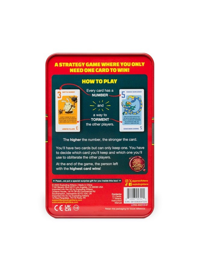 Exploding Kittens Exploding Kittens Power Hungry Pets in Collectible Tin 2-6 Players - Ages 7+ - 15 Minutes to Play - Strategic and Simple Card Game - Ideal for Party, Family Game Night, Kid and Adult  - Image 2