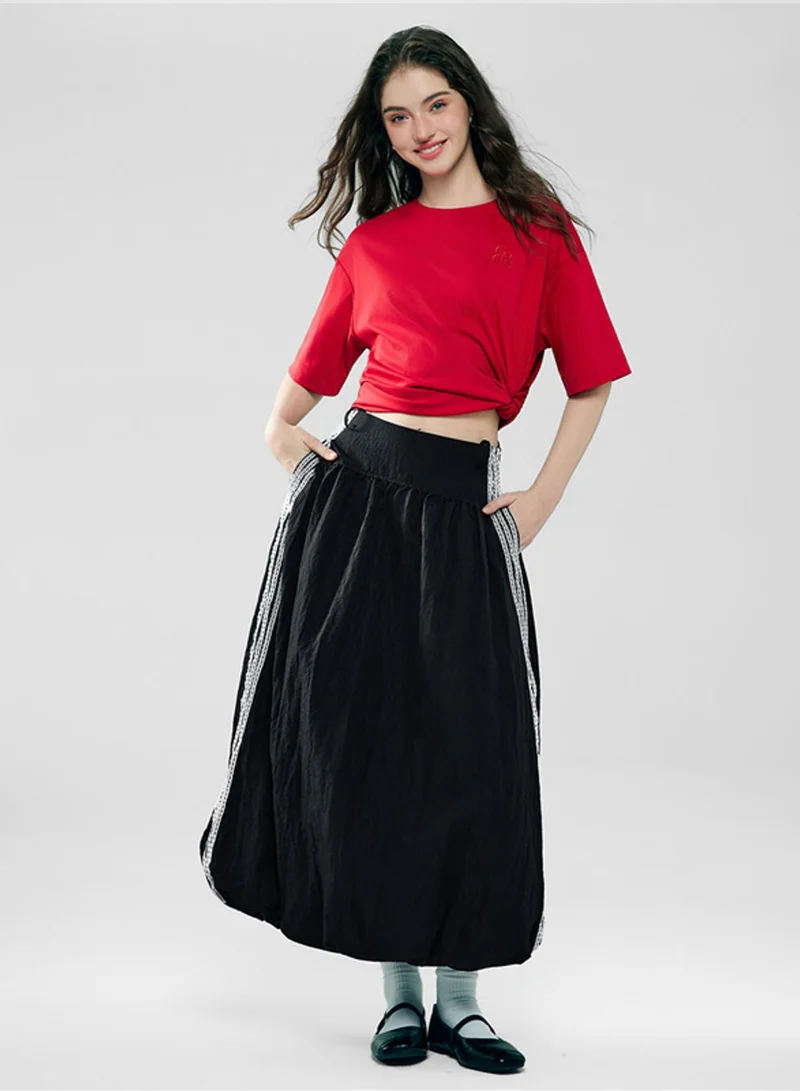 جيوردانو Women’s Embroidered Cotton Liquid Touch Tee