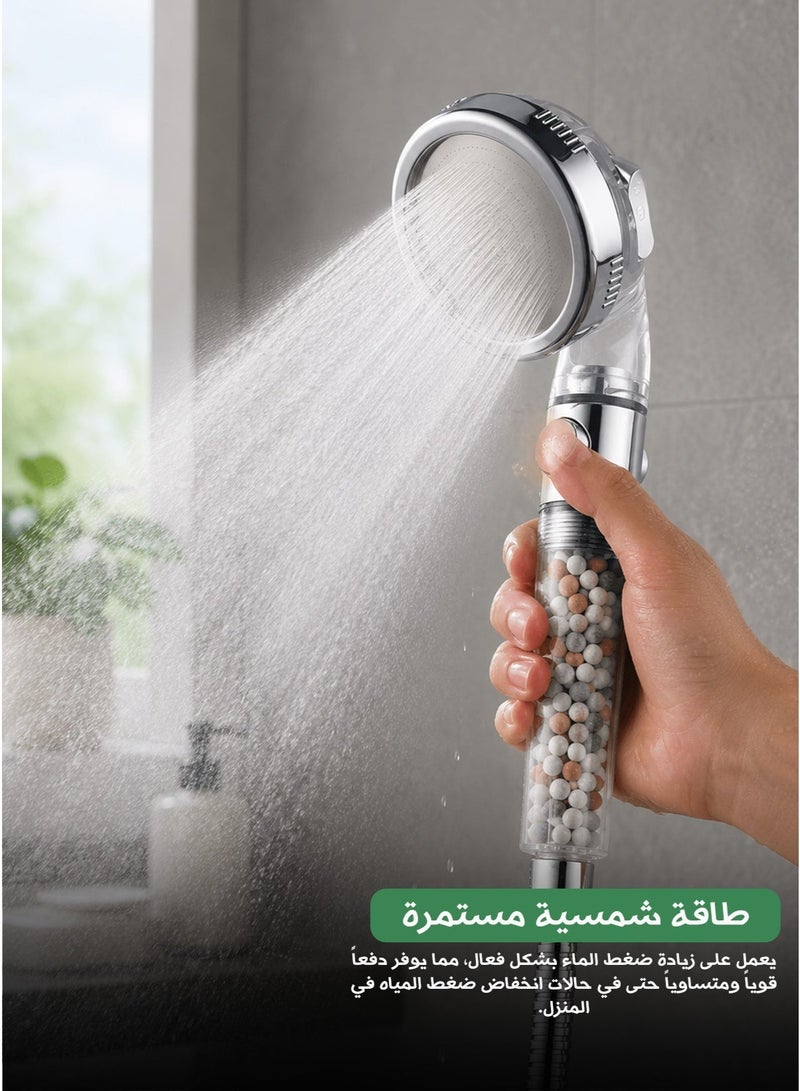 Negative Ions High-Pressure Shower Head – 3-Speed with On/Off Switch & PP Cotton Filter - Image 5
