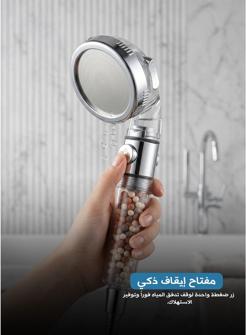 Negative Ions High-Pressure Shower Head – 3-Speed with On/Off Switch & PP Cotton Filter - Image 4