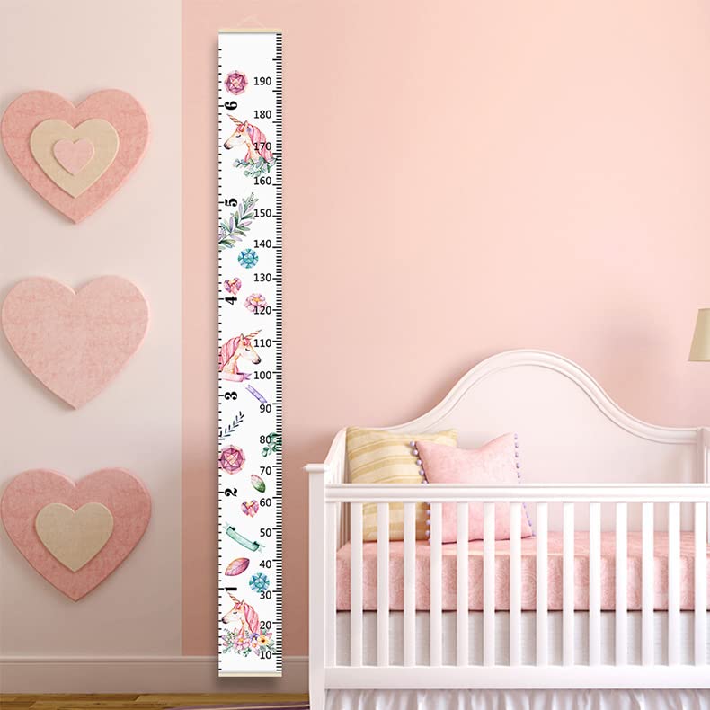 LoveNite Baby Growth Chart  Height Wall Chart for Kids  79 x 7.9in Wooden Frame Canvas Measurement Hanging Ruler for Childs Room Decoration (Unicorn) - Image 2