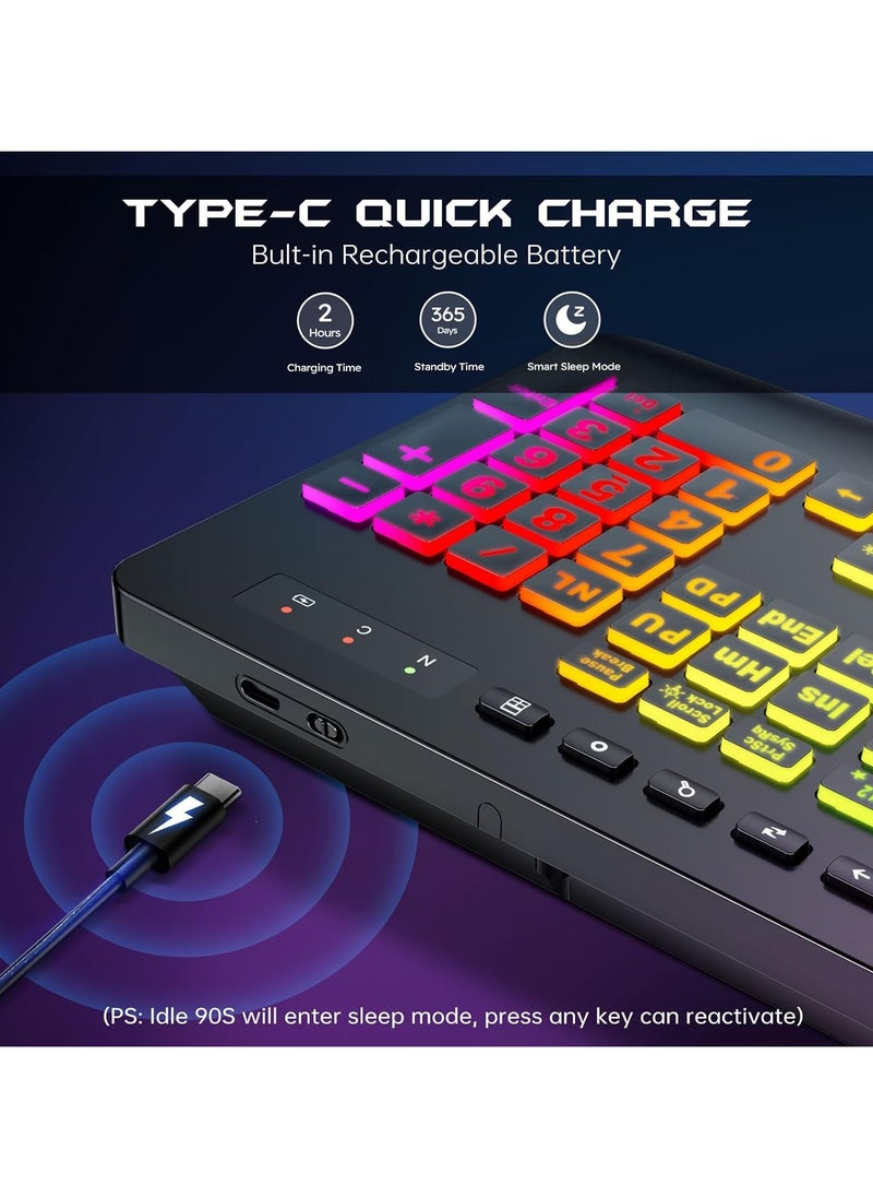 Generic - Mechanical Gaming Keyboard, Baytion 82 Keys 75% Compact Gaming Keyboard with Rainbow LED Backlit Wired Anti-Ghosting Mechanical Keyboard with Knob for Windows and Mac, White(Red Switches） - Image 1