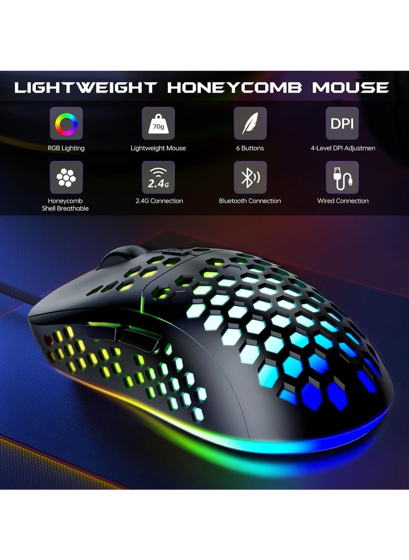 Generic - Mechanical Gaming Keyboard, Baytion 82 Keys 75% Compact Gaming Keyboard with Rainbow LED Backlit Wired Anti-Ghosting Mechanical Keyboard with Knob for Windows and Mac, White(Red Switches） - Image 1
