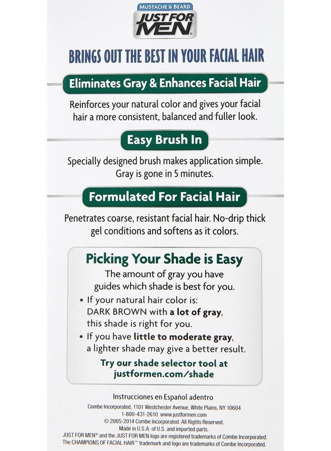 Just For Men JUST FOR MEN Color Gel Mustache & Beard M-45, Dark Brown 1 Each (Pack of 2) - Image 2