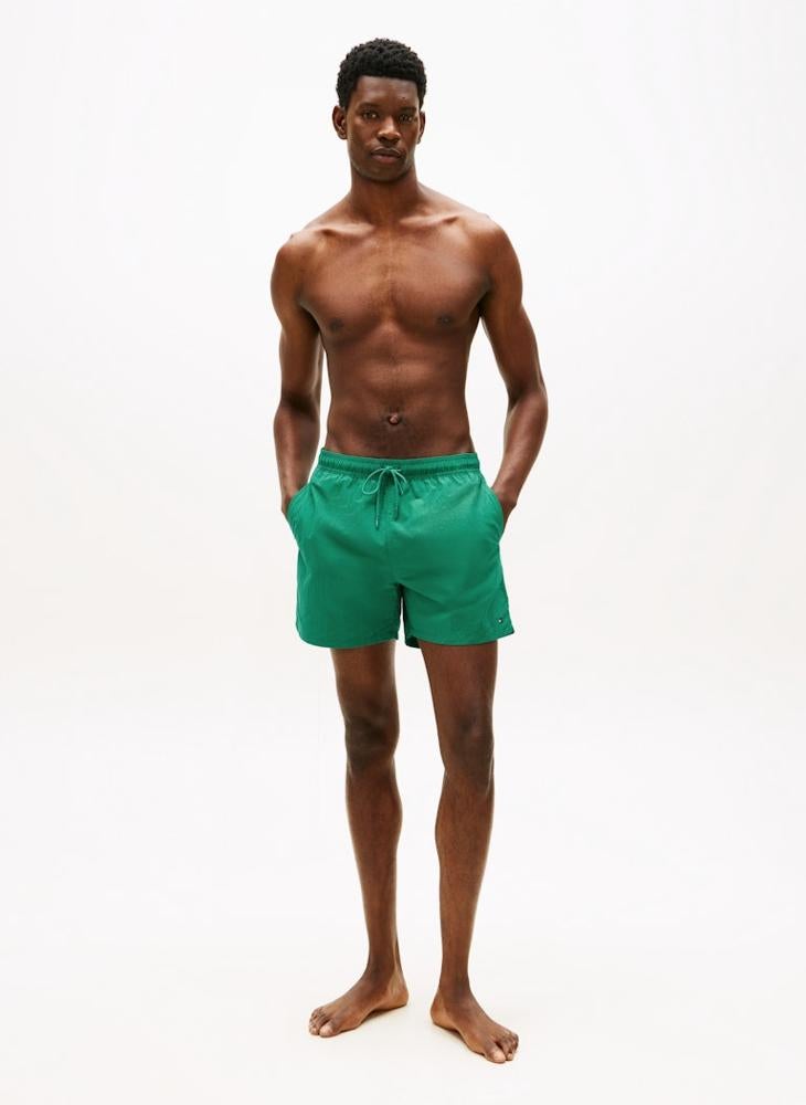 TOMMY HILFIGER Flag Embroidery Mid Length Swim Shorts - Image 4
