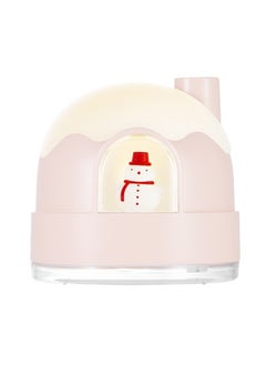 HaveDream New Cute Silent Snowhouse Night Light Humidifier USB Small Desktop Home Mini Air Humidifier Pink  - Image 3