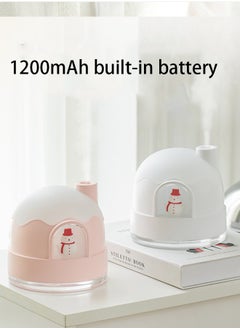 HaveDream New Cute Silent Snowhouse Night Light Humidifier USB Small Desktop Home Mini Air Humidifier Pink  - Image 2