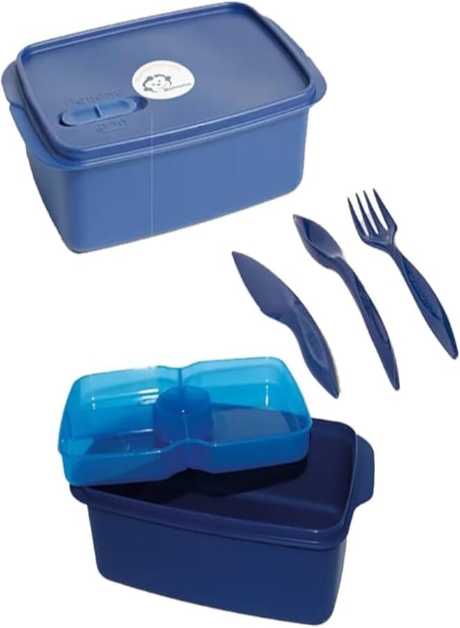 Banana Lunch Box 1.5L Doreen Dividers (Blue)