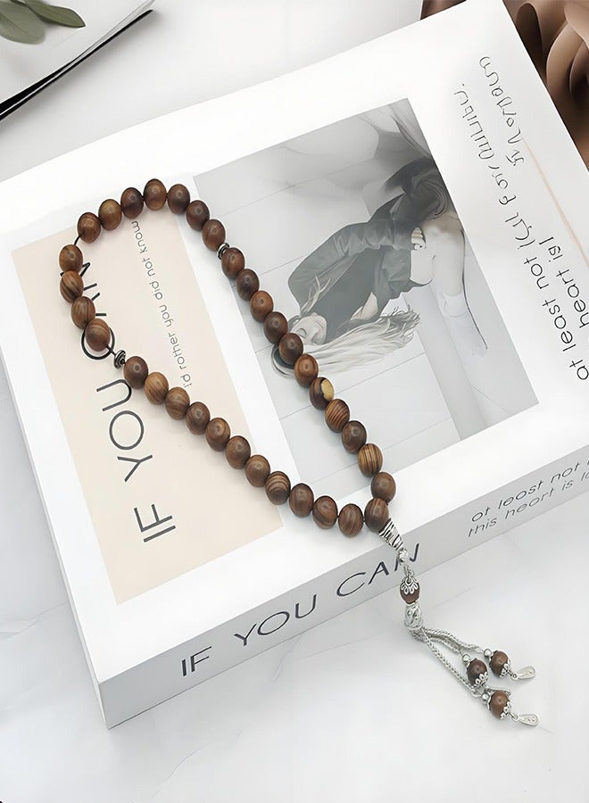 مسبحة - | خشب الورد | مسبحة للكبار لتلاوة التراتيل والأدعية | هدية إسلامية للأعياد، رمضان، الزفاف، الذكرى السنوية، أعياد الميلاد | ٣٣ حبة، ١٠ مم - Image 5