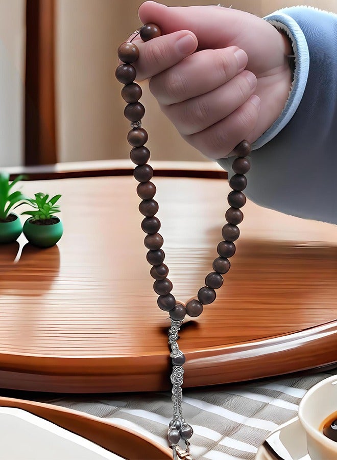 مسبحة - | خشب الورد | مسبحة للكبار لتلاوة التراتيل والأدعية | هدية إسلامية للأعياد، رمضان، الزفاف، الذكرى السنوية، أعياد الميلاد | ٣٣ حبة، ١٠ مم - Image 1