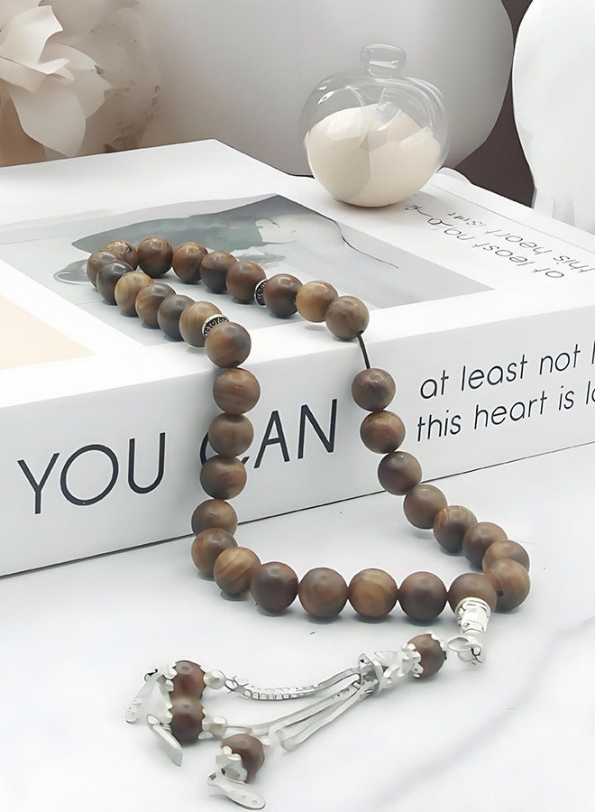 مسبحة - | خشب الورد | مسبحة للكبار لتلاوة التراتيل والأدعية | هدية إسلامية للأعياد، رمضان، الزفاف، الذكرى السنوية، أعياد الميلاد | ٣٣ حبة، ١٠ مم - Image 4