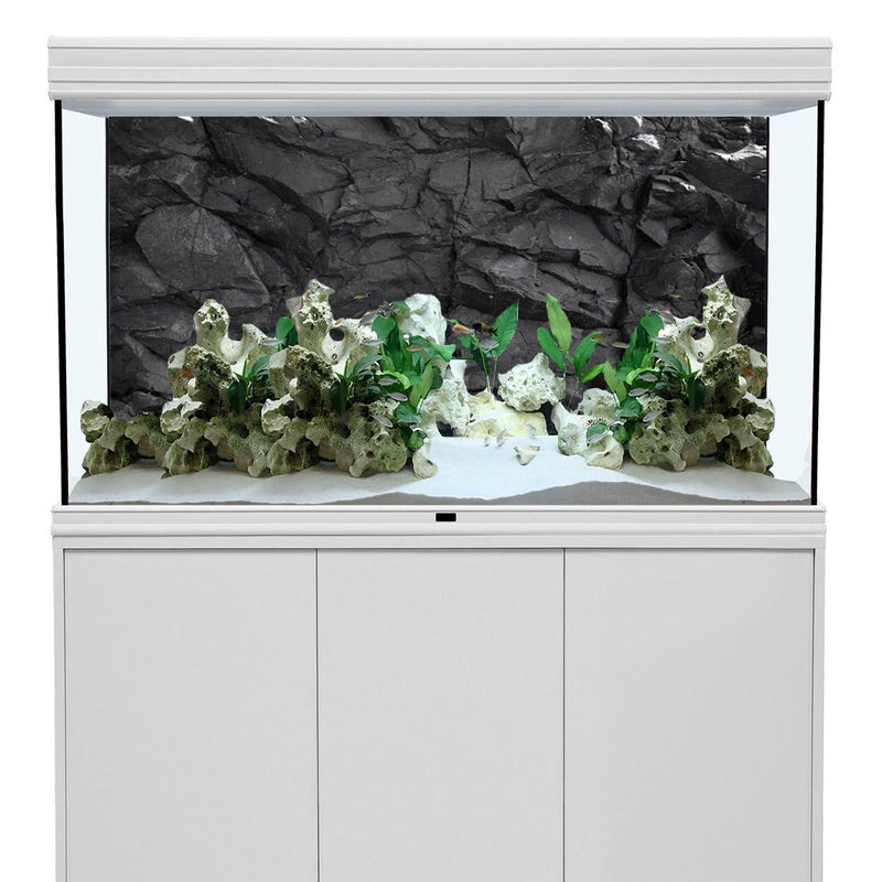 AWERT 36x18 inches Stone Aquarium Background Black Rock Fish Tank Background Rocky Terrarium Background Vinyl - Image 2