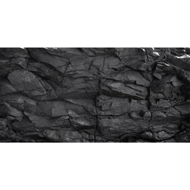 AWERT 36x18 inches Stone Aquarium Background Black Rock Fish Tank Background Rocky Terrarium Background Vinyl - Image 1